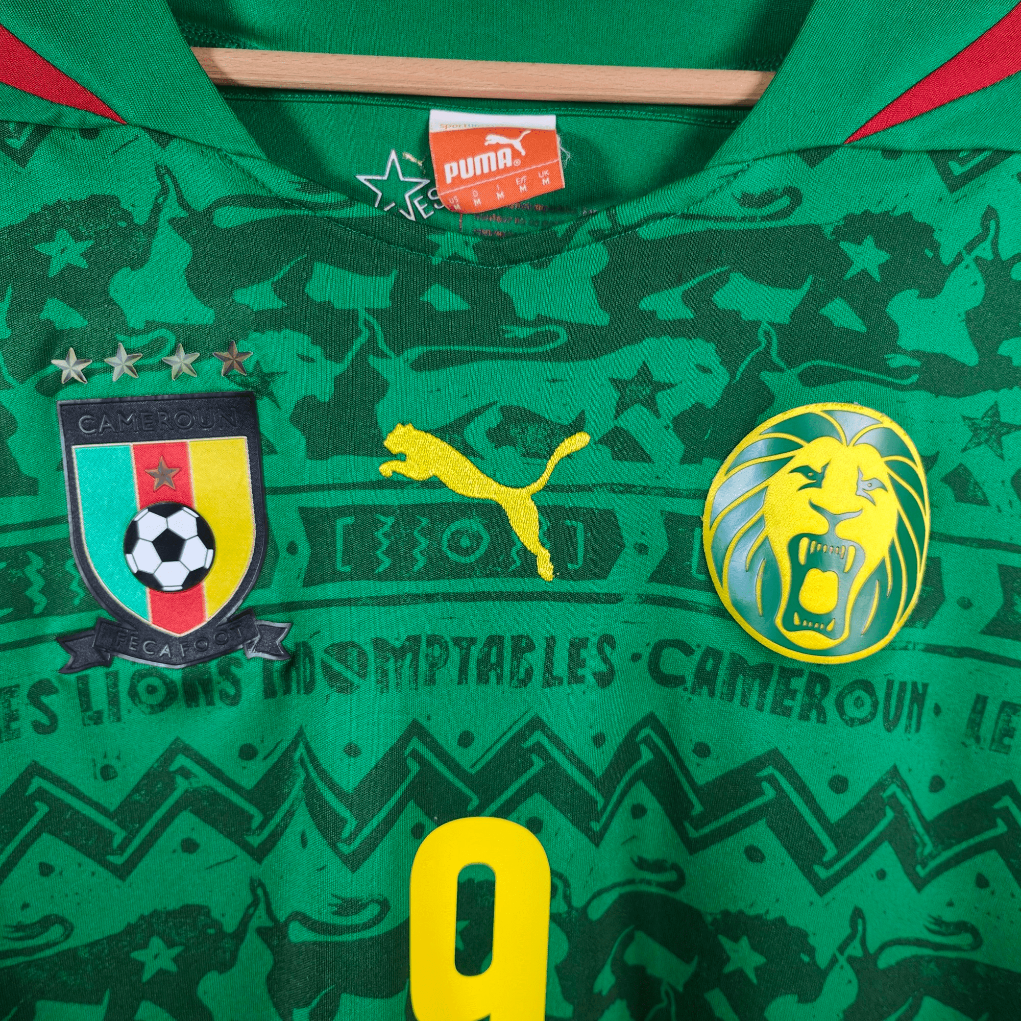 2014 - 16 Cameroon Home Shirt Eto'o 9 - 9/10 - (M) - Eternal Pitch