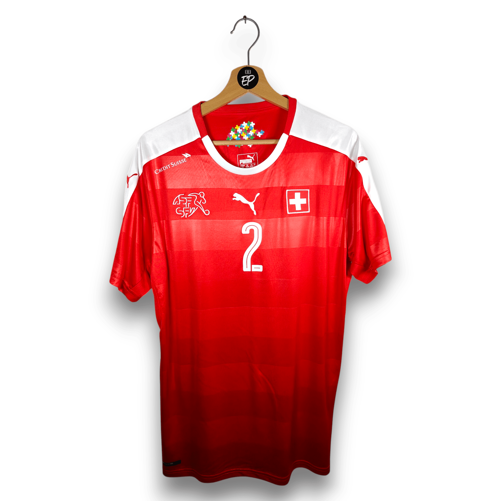 2016 - 17 Switzerland Home Shirt Lichtsteiner 2 - 9.5/10 - (L) - Eternal Pitch