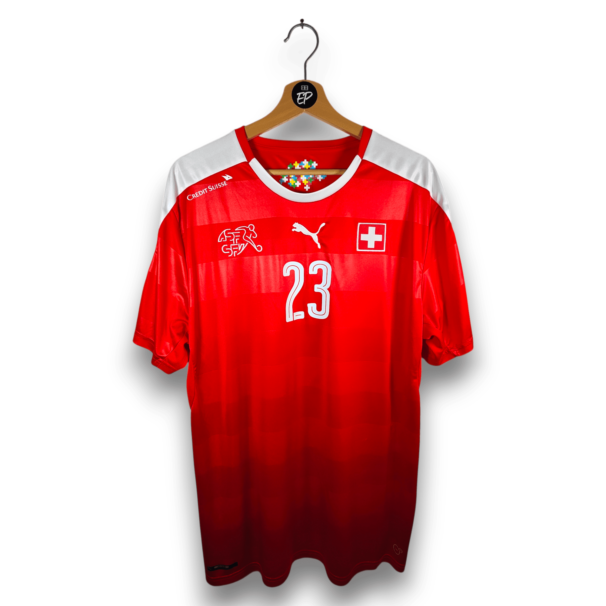 2016 - 17 Switzerland Home Shirt Shaqiri 23 - 9/10 - (XL) - Eternal Pitch
