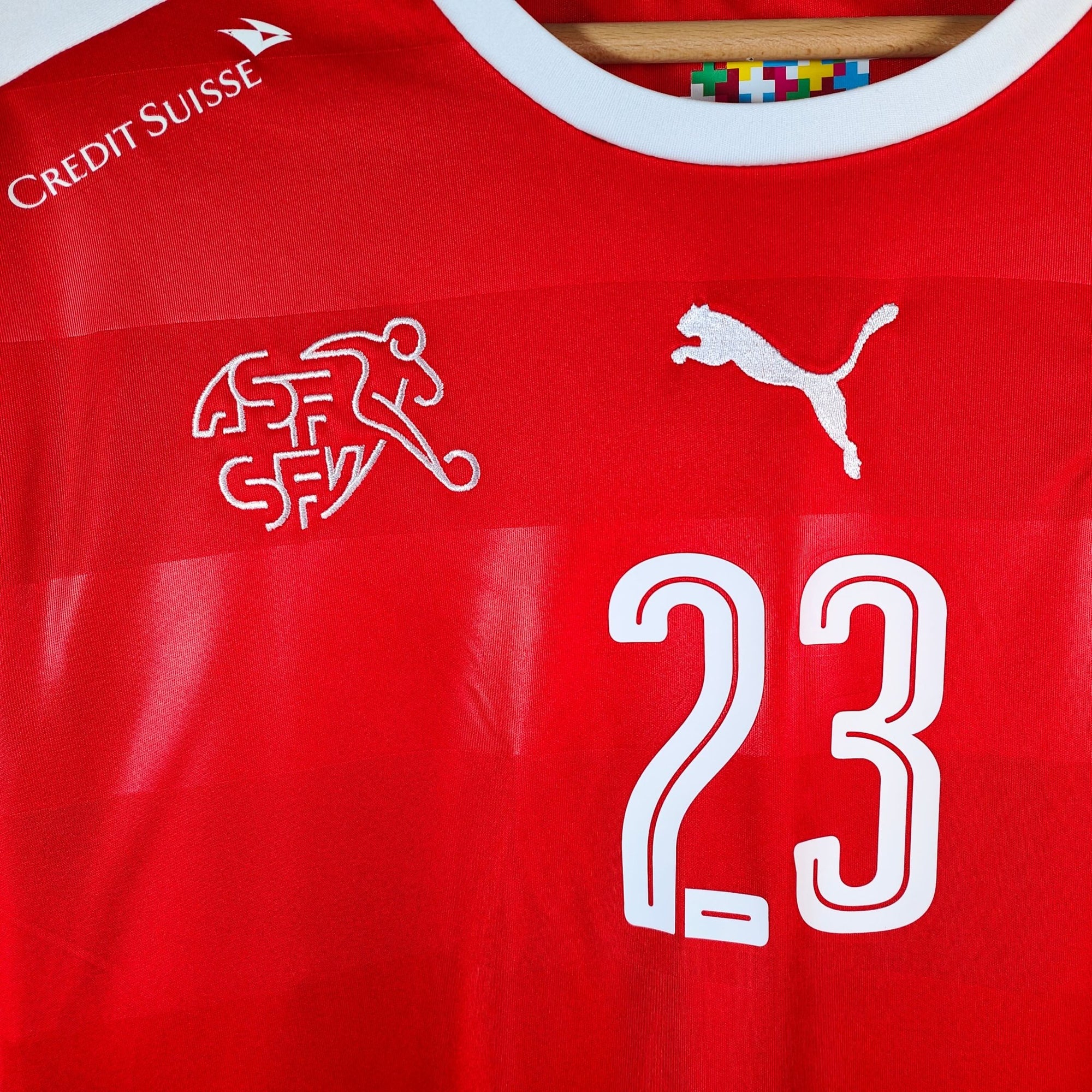 2016 - 17 Switzerland Home Shirt Shaqiri 23 - 9.5/10 - (L) - Eternal Pitch