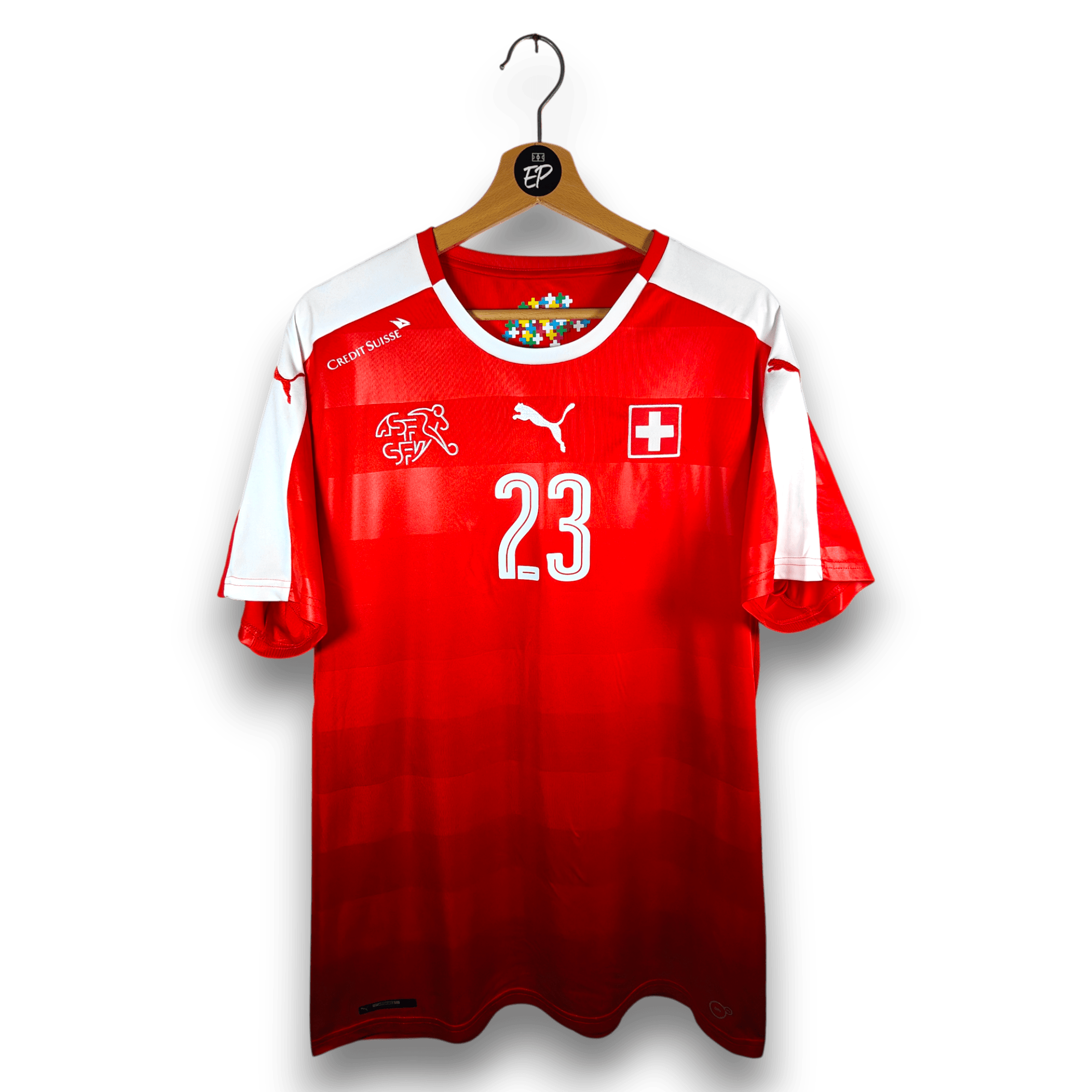 2016 - 17 Switzerland Home Shirt Shaqiri 23 - 9.5/10 - (L) - Eternal Pitch