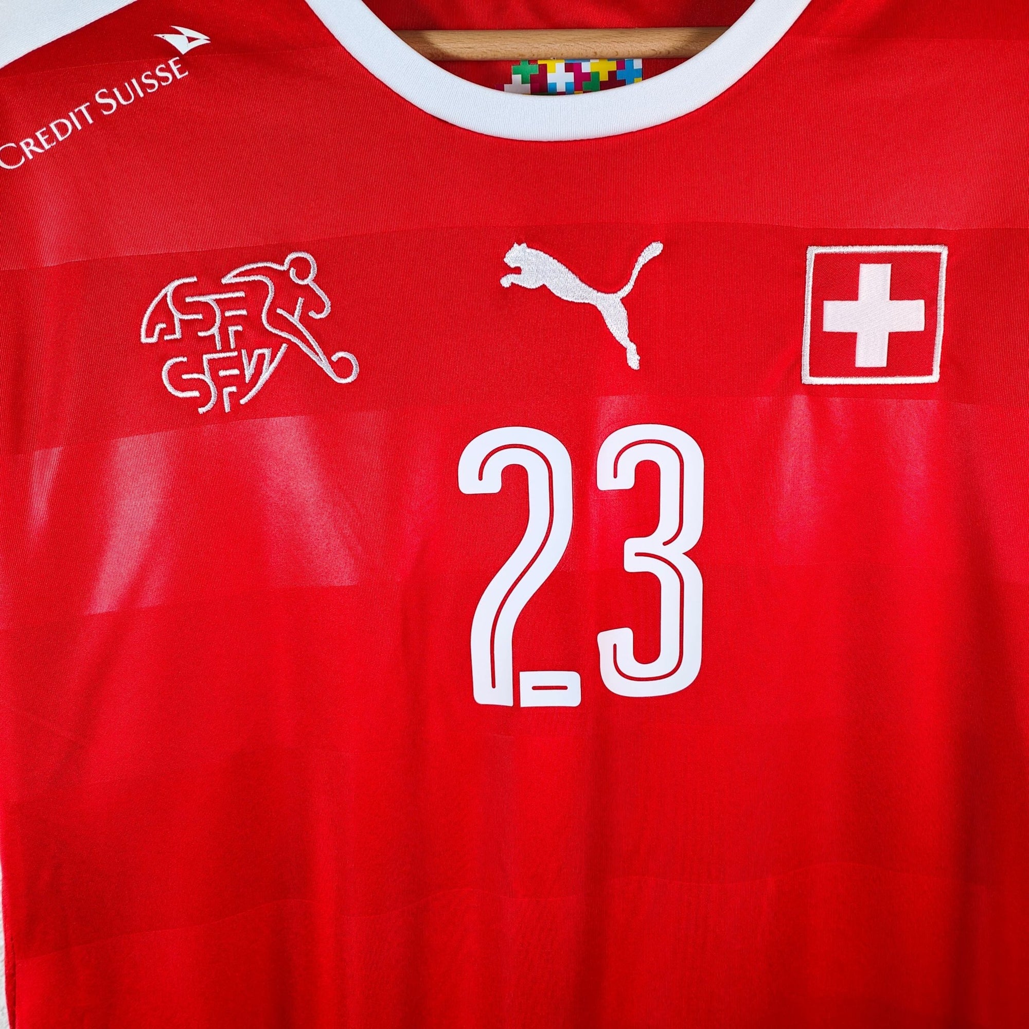 2016 - 17 Switzerland Home Shirt Shaqiri 23 - 9.5/10 - (L) - Eternal Pitch