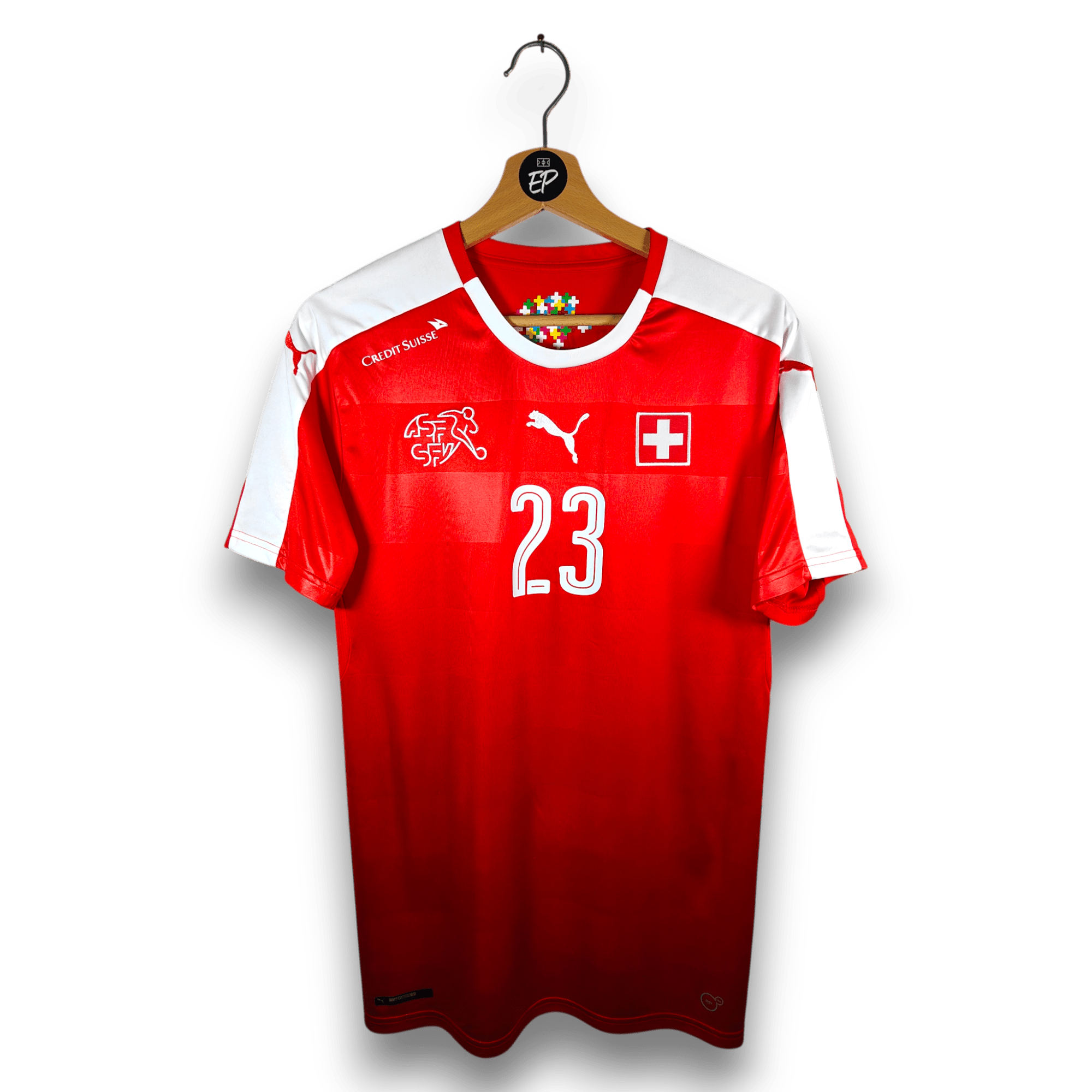 2016 - 17 Switzerland Home Shirt Shaqiri 23 - 9.5/10 - (M) - Eternal Pitch