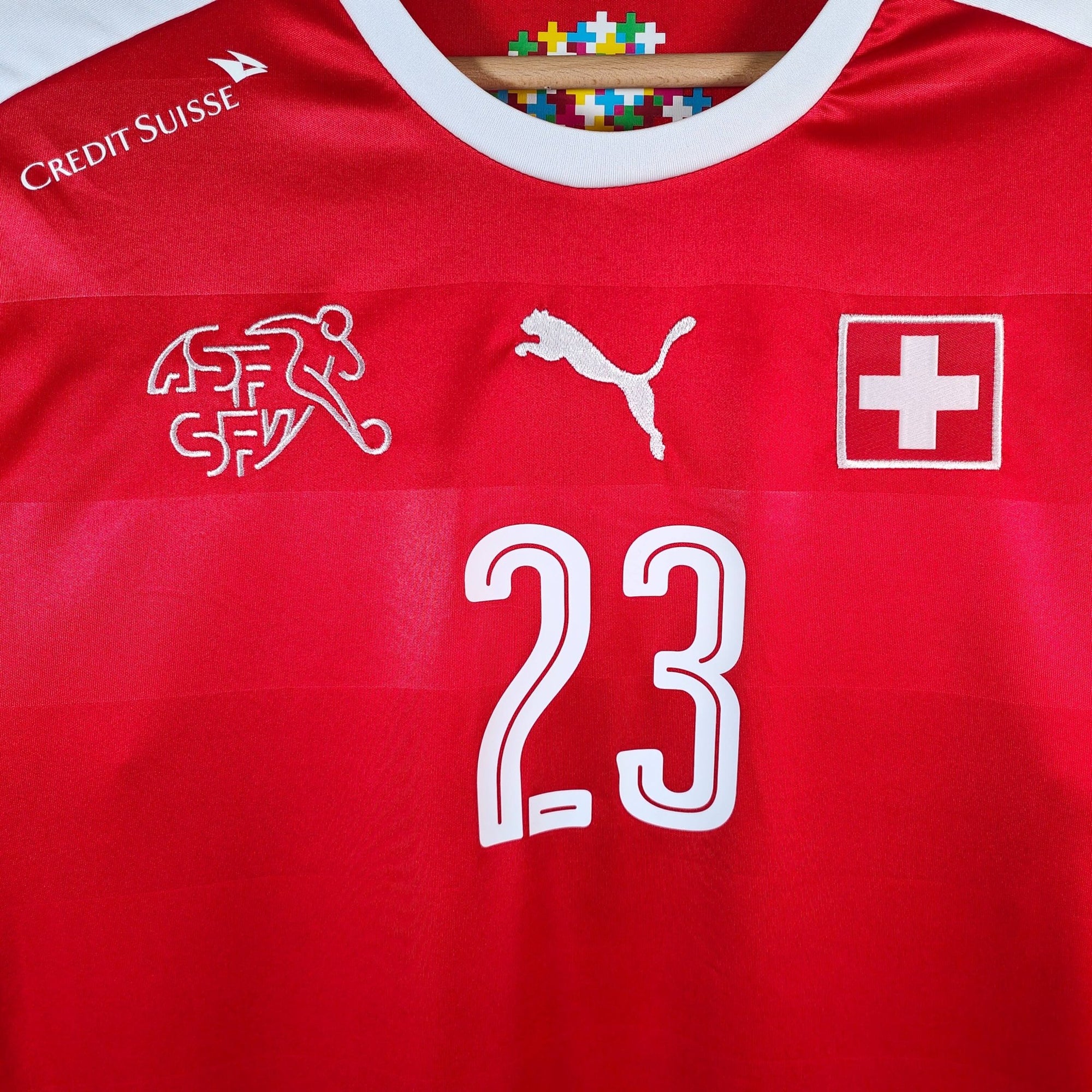 2016 - 17 Switzerland Home Shirt Shaqiri 23 - 9.5/10 - (M) - Eternal Pitch