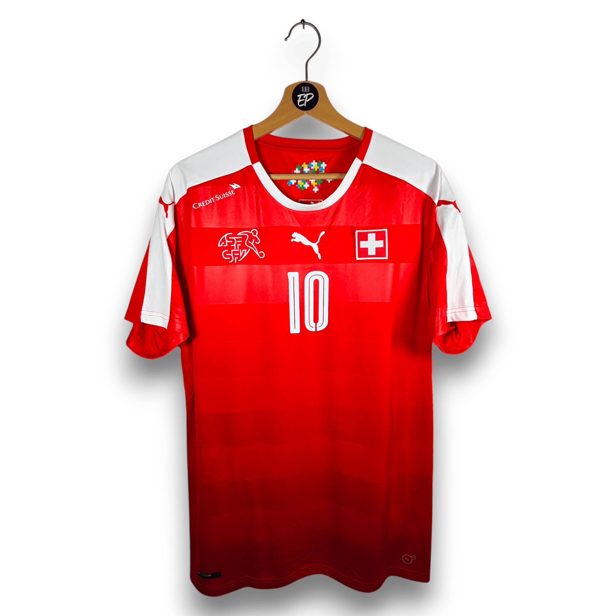 2016 - 17 Switzerland Home Shirt Xhaka 10 - 9/10 - (L) - Eternal Pitch