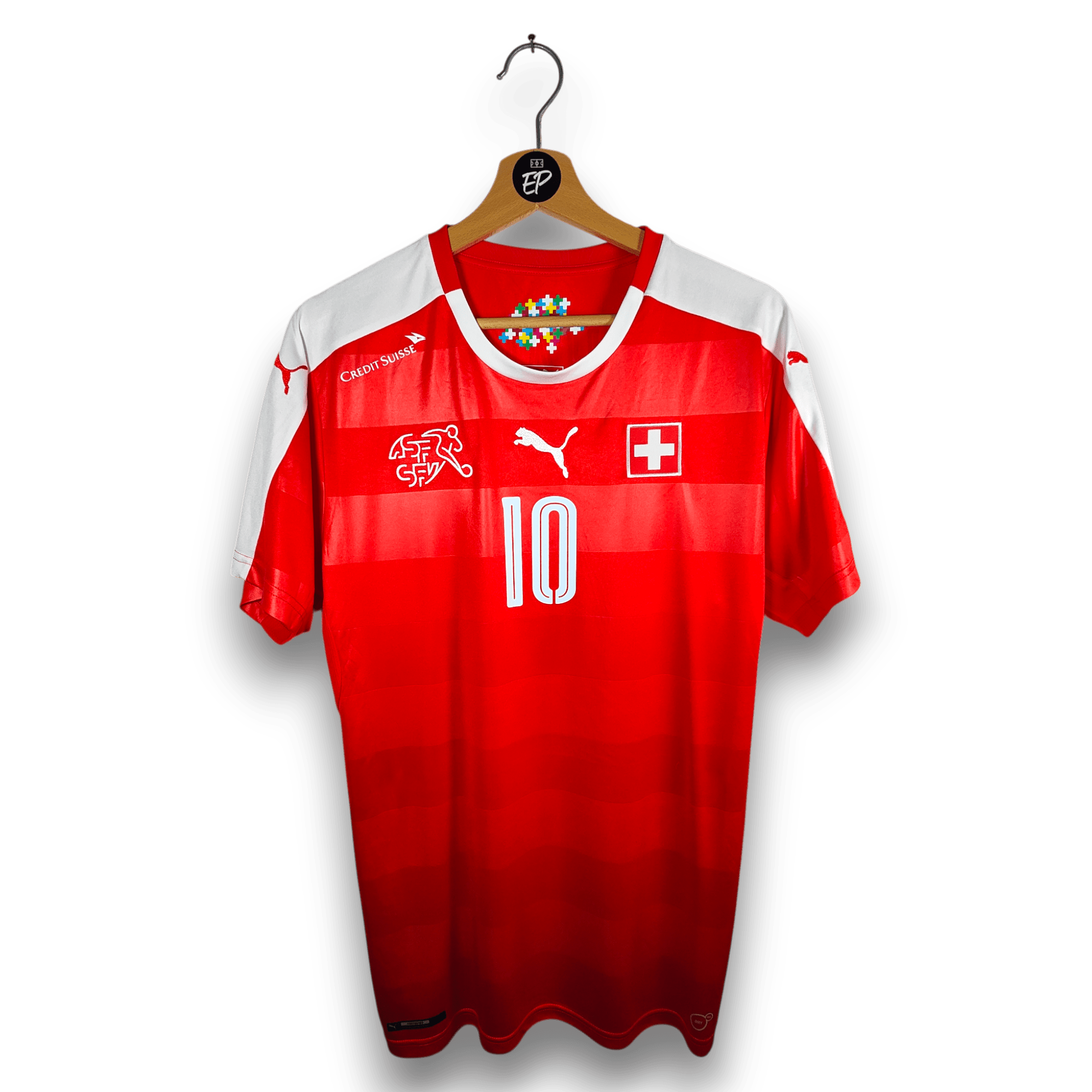 2016 - 17 Switzerland Home Shirt Xhaka 10 - 9/10 - (M) - Eternal Pitch