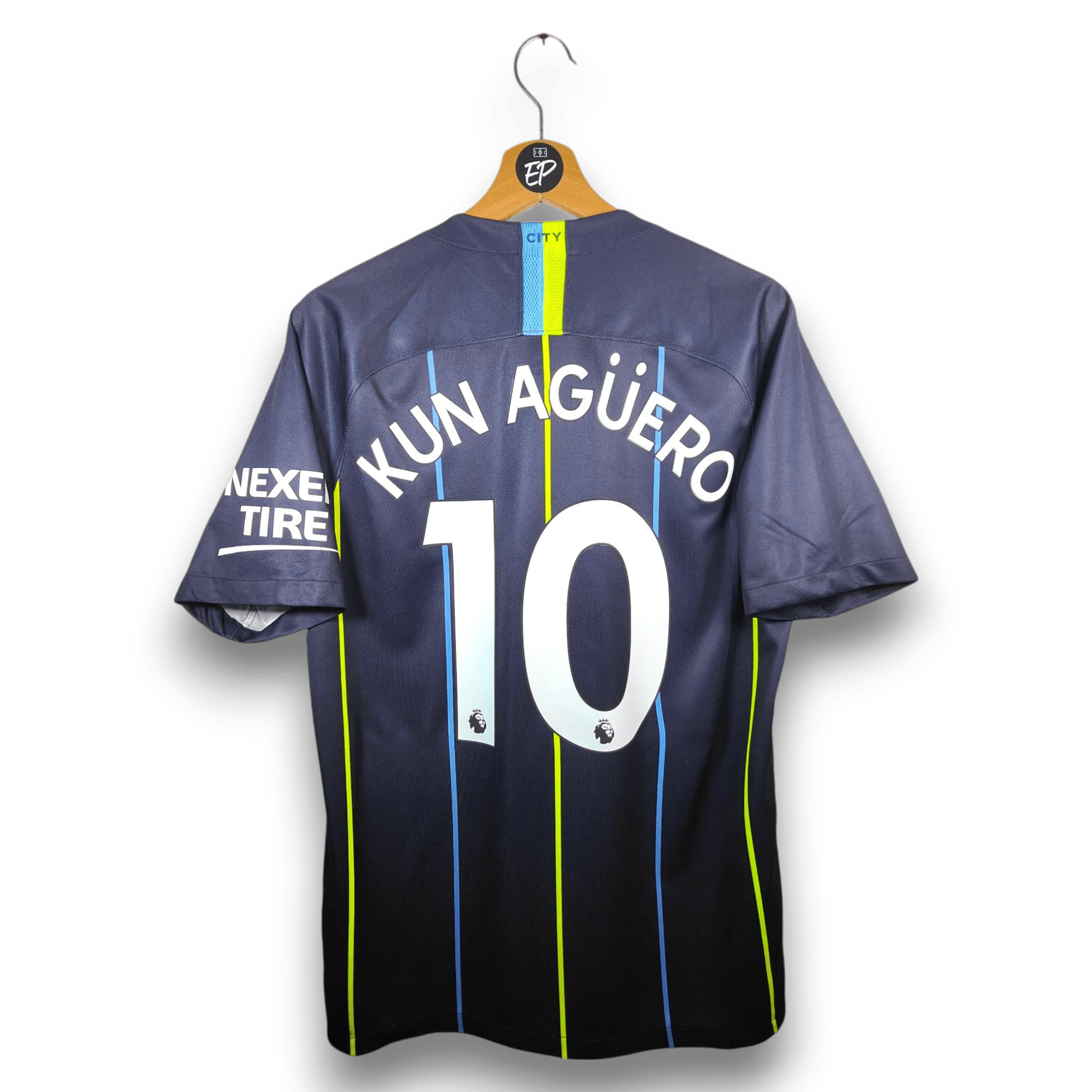 2018 - 19 Manchester City Away Shirt Aguero 10 - 9.5/10 - (M) - Eternal Pitch