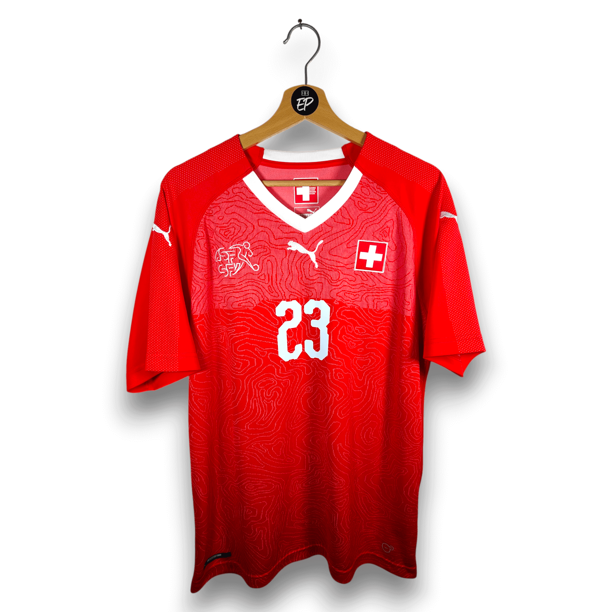 2018 - 20 Switzerland Home Shirt Shaqiri 23 - 9.5/10 - (L) - Eternal Pitch