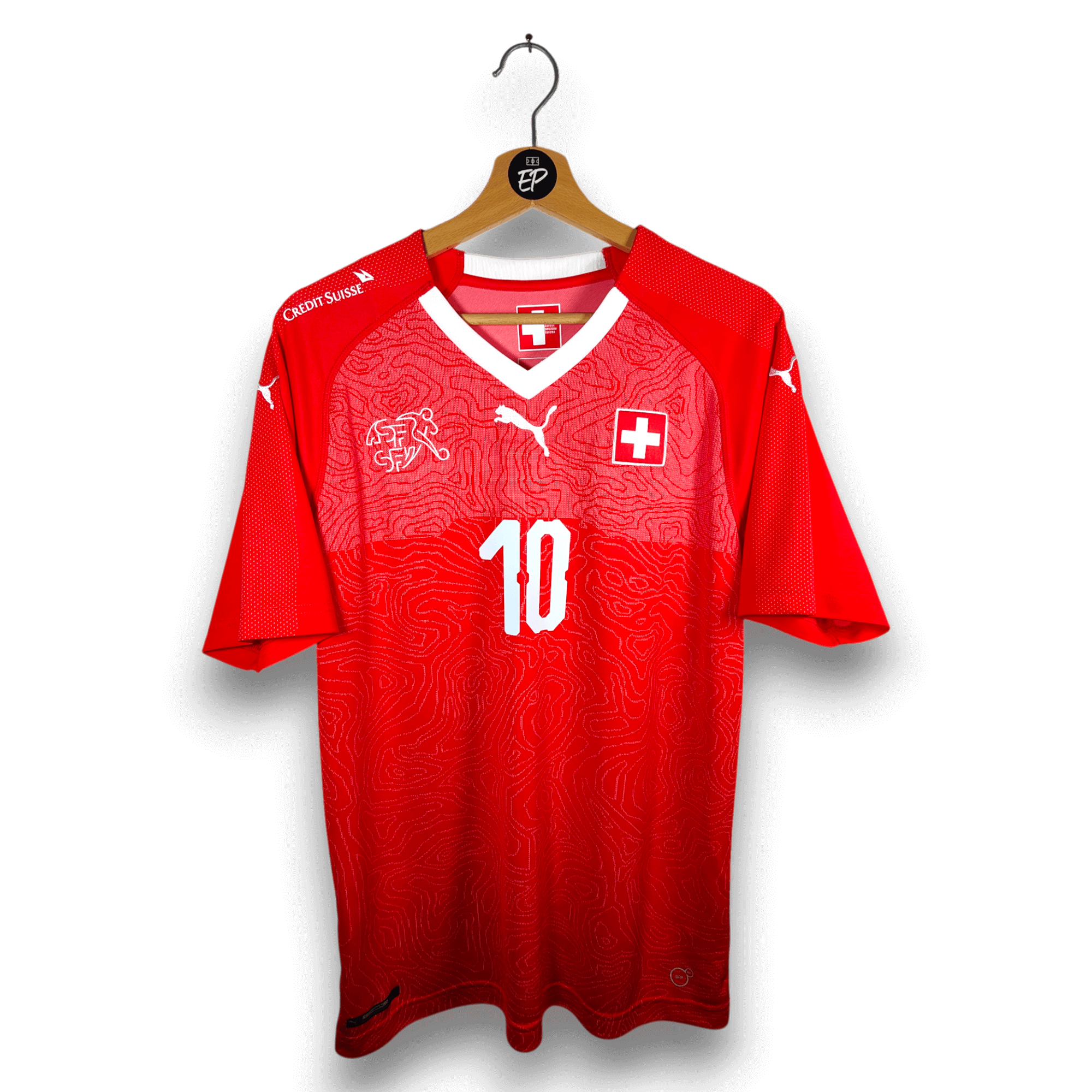 2018 - 20 Switzerland Home Shirt Xhaka 10 - 9.5/10 - (M) - Eternal Pitch