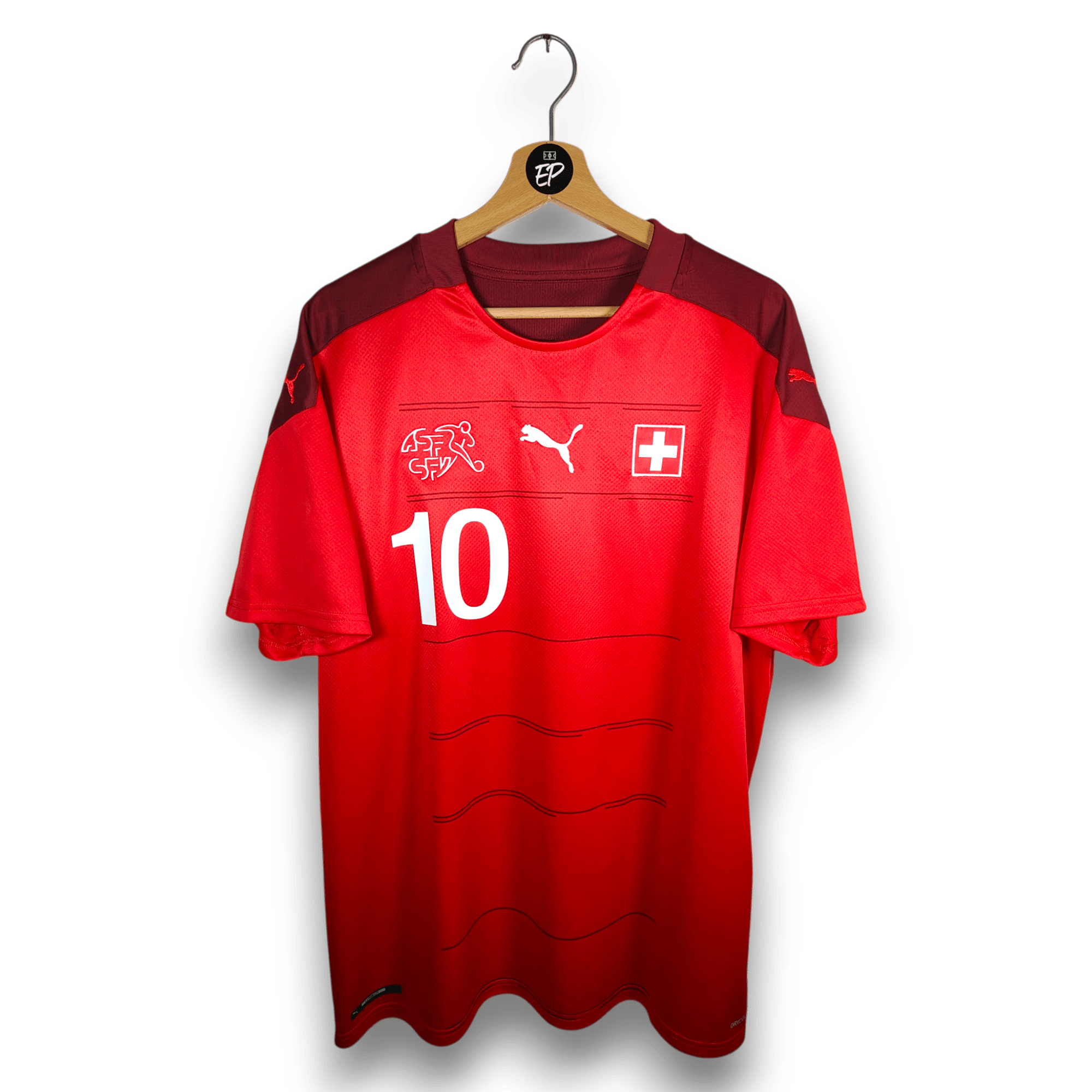 2020 - 21 Switzerland Home Shirt Xhaka 10 - 9.5/10 - (XL) - Eternal Pitch