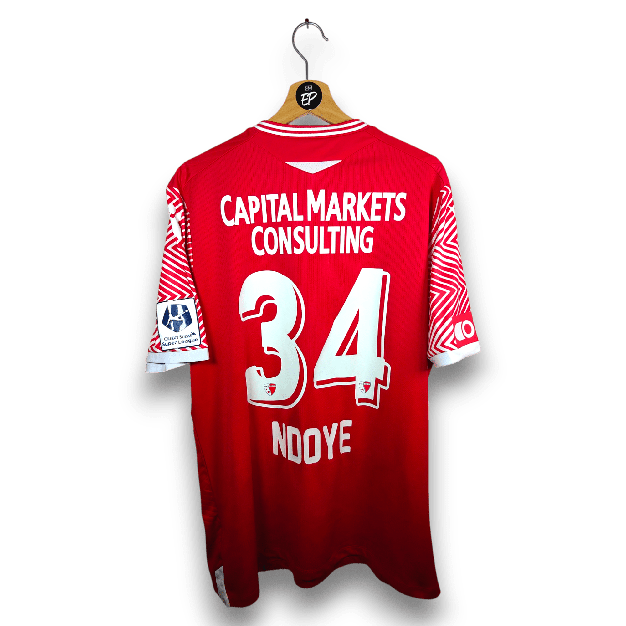 2021 - 22 Match Worn FC Sion Home Shirt Ndoye 34 - 8.5/10 - (XXL) - Eternal Pitch
