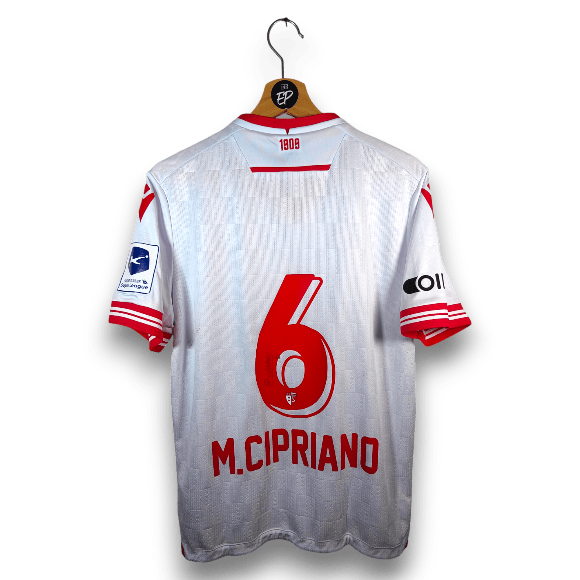 2024 - 25 Match Worn FC Sion Home Shirt Cipriano 6 - 8.5/10 - (M) - Eternal Pitch