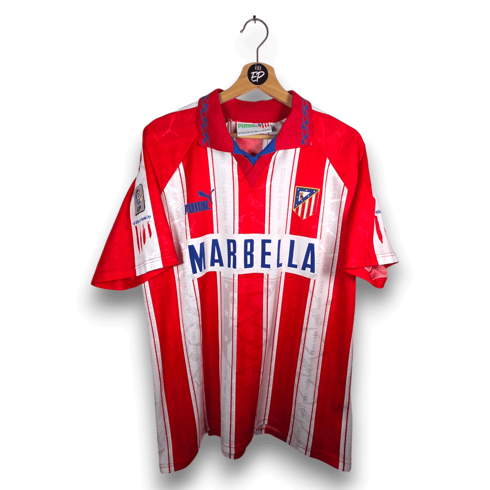 1995-96 Atletico Madrid Home Shirt - 8.5/10 - (L)