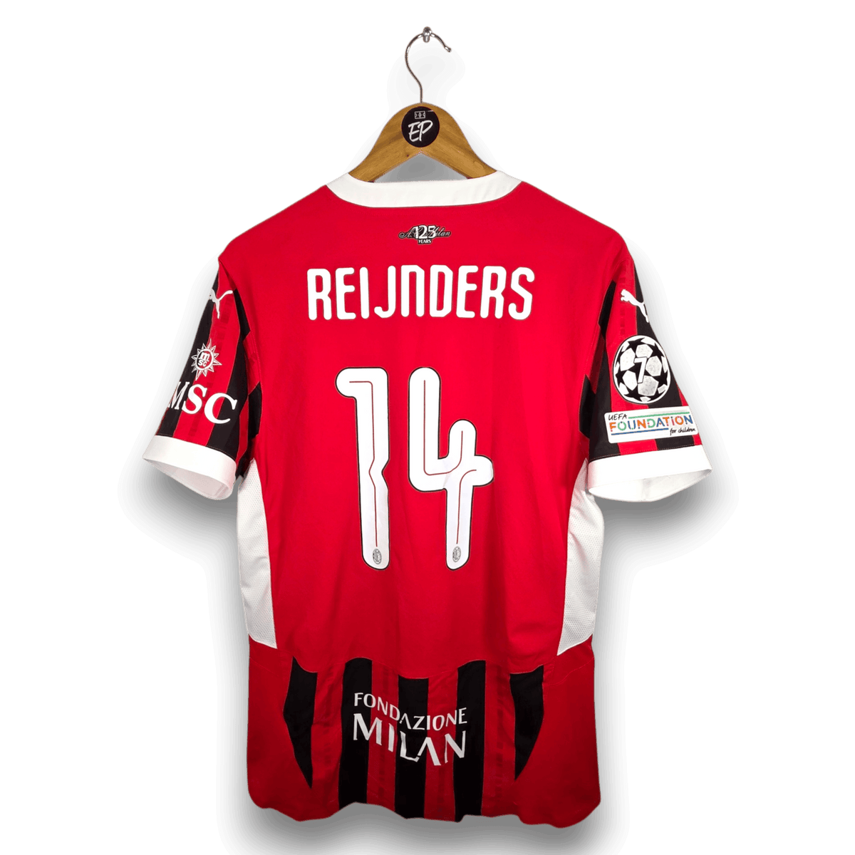 2024-25 AC Milan Home Shirt Match Issue Reijnders 