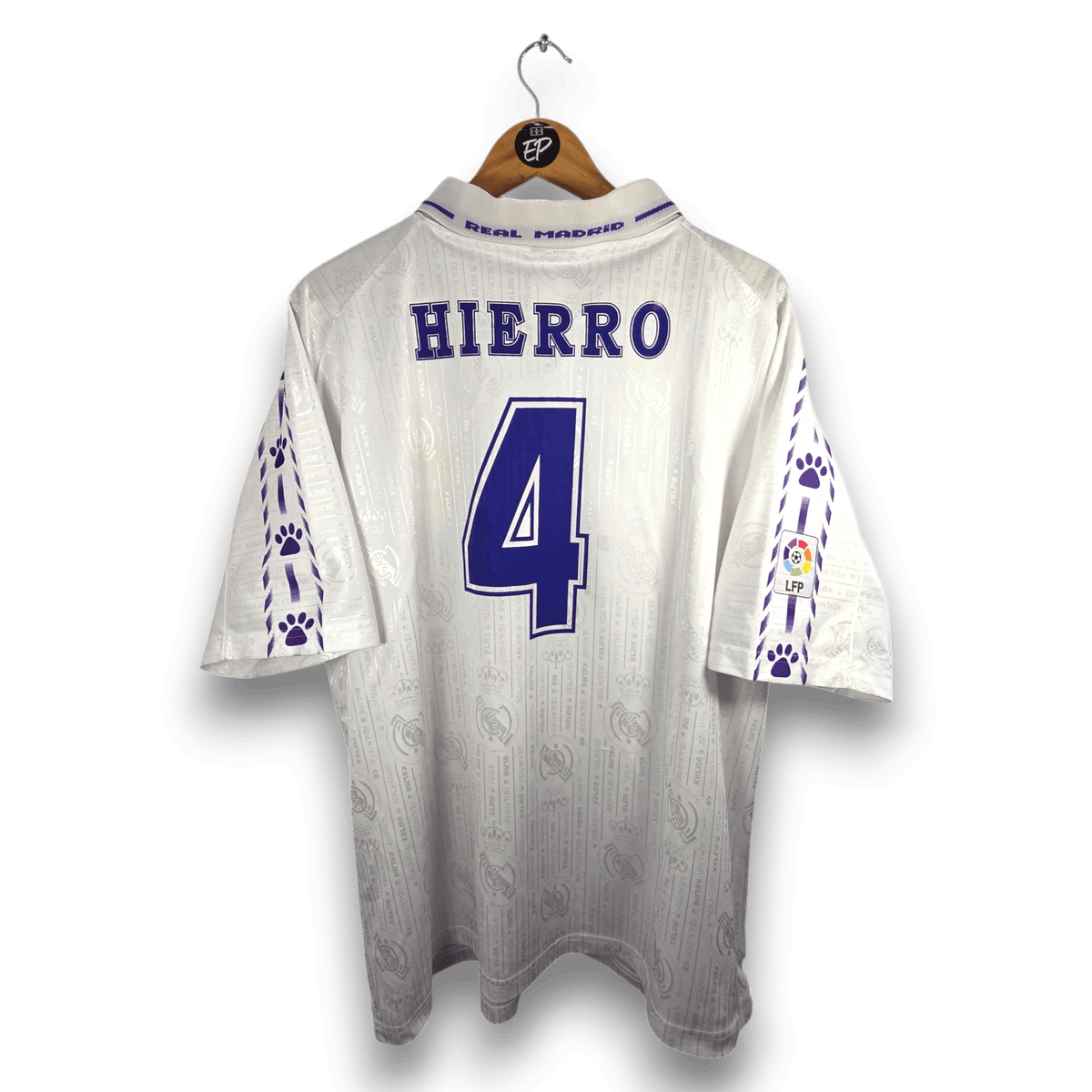 1996-97 Real Madrid Home Shirt Hierro 