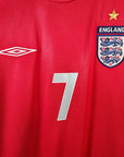 2004-06 England Away Shirt Beckham 