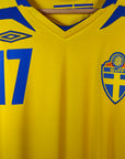 2007-09 Sweden Home Shirt Larsson 