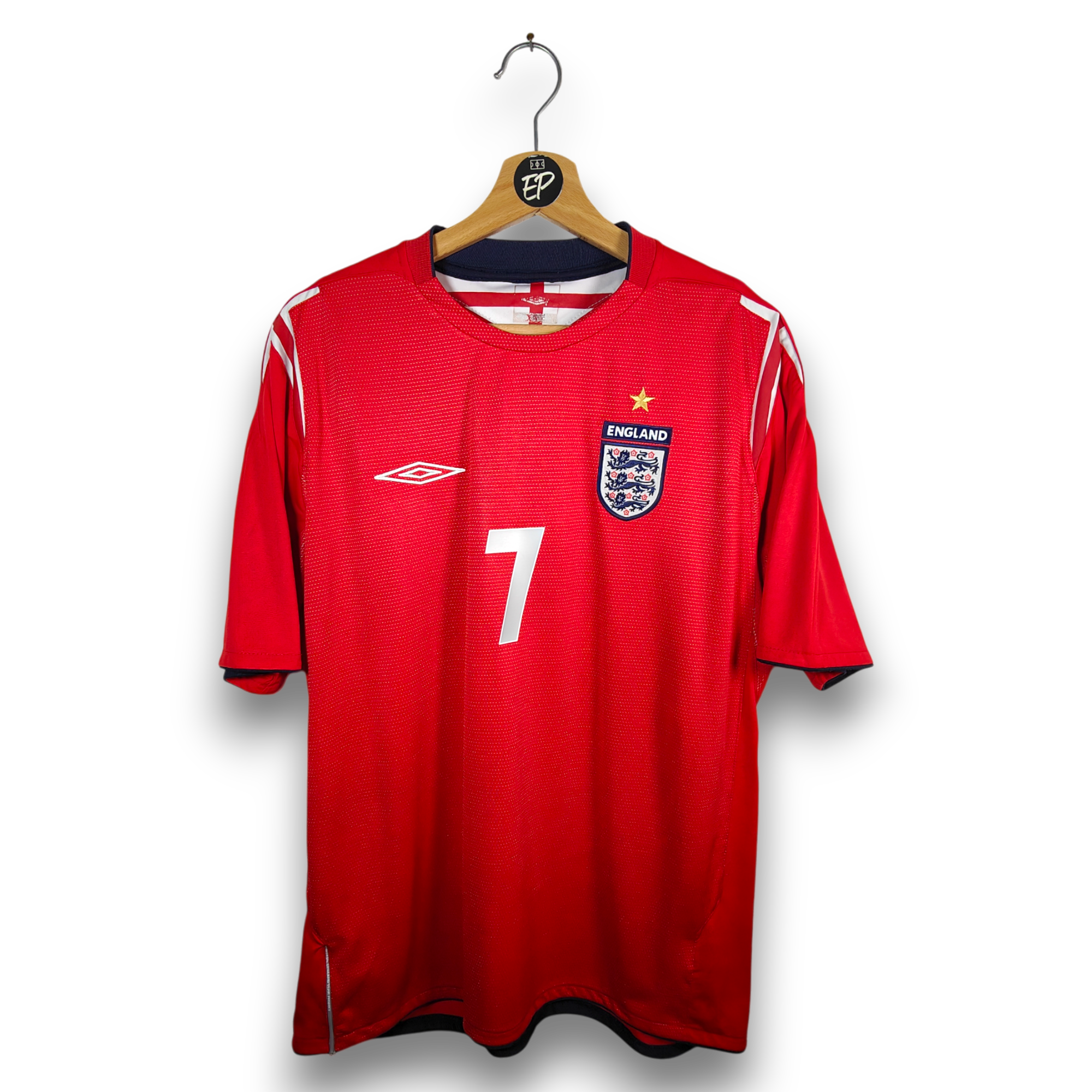 2004-06 England Away Shirt Beckham 