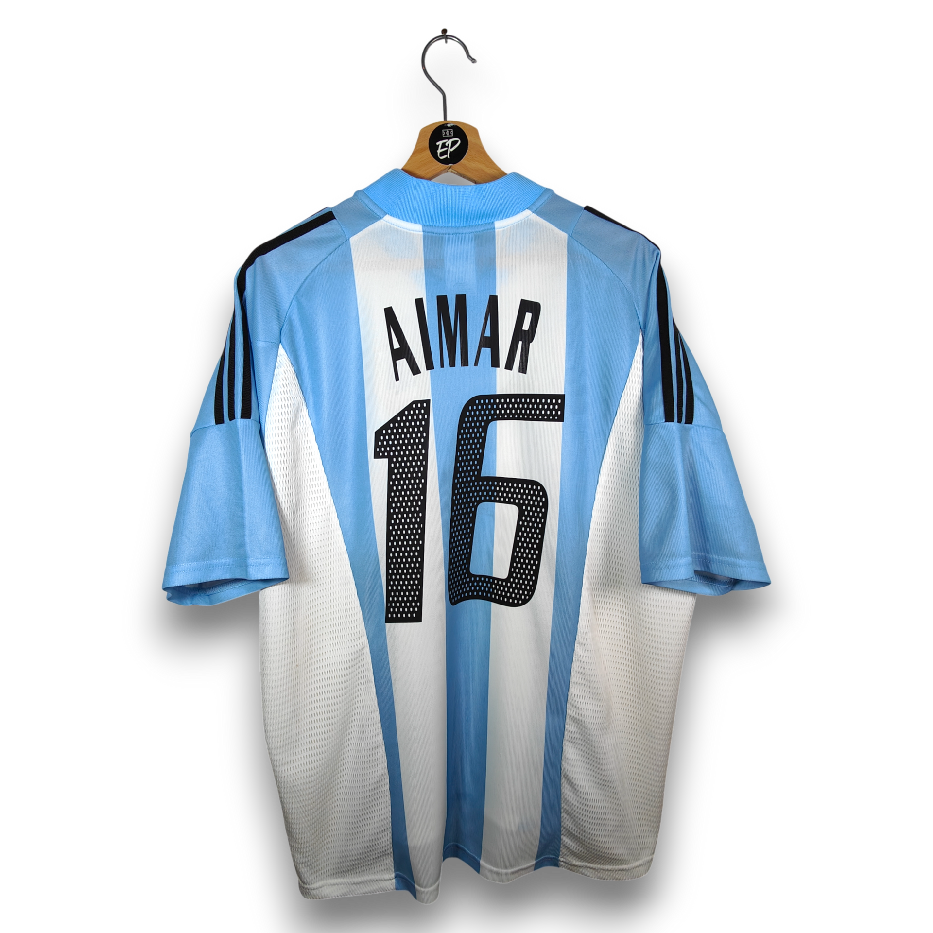 2002-04 Argentina Home Shirt Aimar #16 - 9/10 - (XL) – 167309
