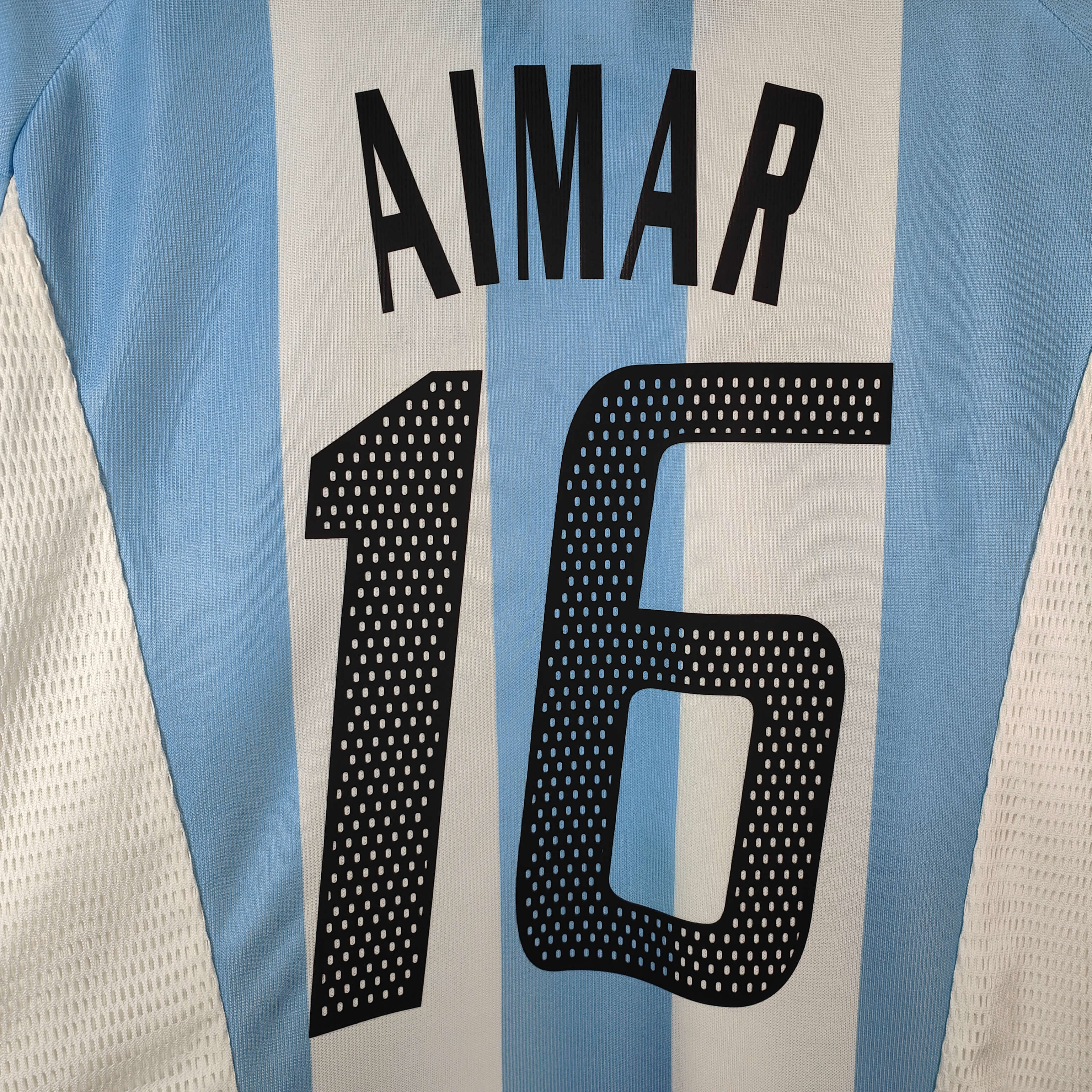 2002-04 Argentina Home Shirt Aimar #16 - 9/10 - (XL) – 167309