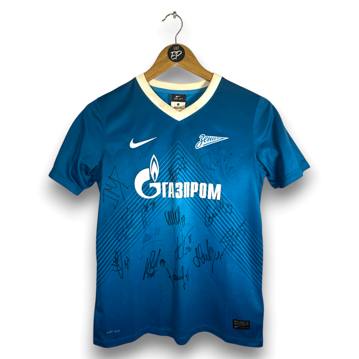 2013-14 Zenit St. Petersburg Home Shirt SIGNED - 6/10 - (12-13 Years)