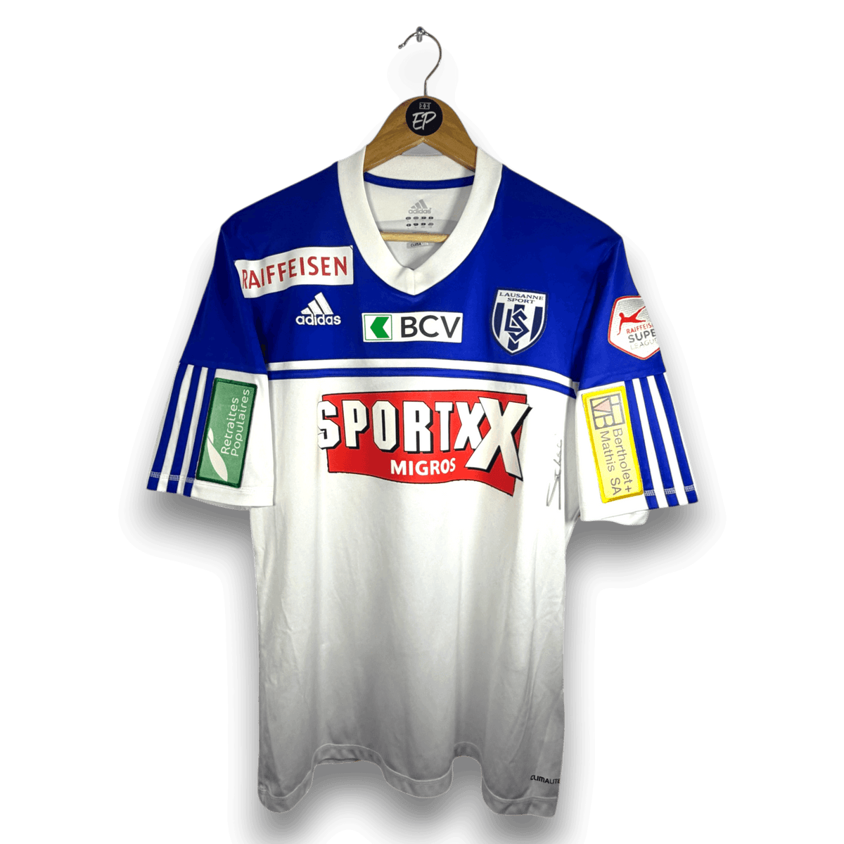 2012-13 Lausanne-Sport Home Shirt Match Issue SIGNED Tafer 